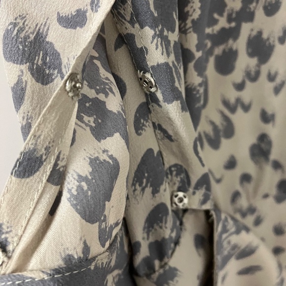 Anthropologie Maple silk gray blouse, tie waist - Picture 5 of 6